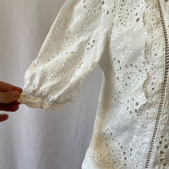 J MCLAUGHLIN JONIE TOP S EYELET LACE COTTON PRAIRIE COTTAGECORE FEMININE NWOT - Picture 7 of 12